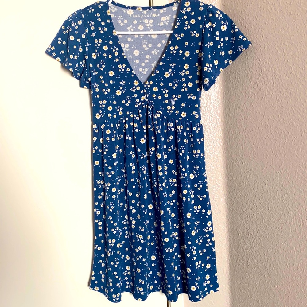 Floral V-Neck Babydoll Dress